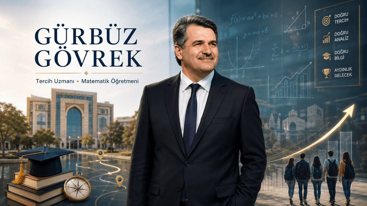 Gürbüz Gövrek, matematik ve üniversite temalı bir çalışma görselinde