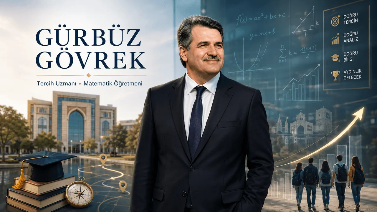 Gürbüz Gövrek, matematik ve üniversite temalı bir çalışma görselinde